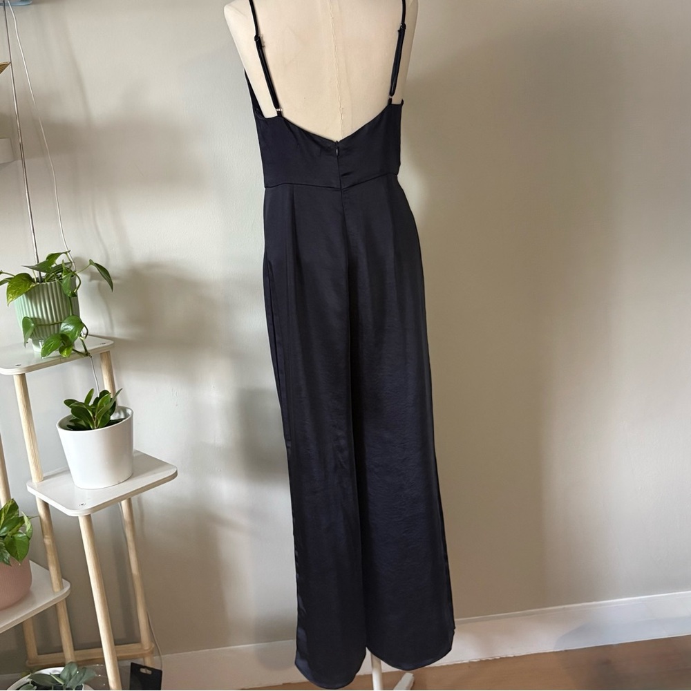 12 Rue Colette Midnight Navy Satin Jumpsuit Size L - Picture 4 of 14